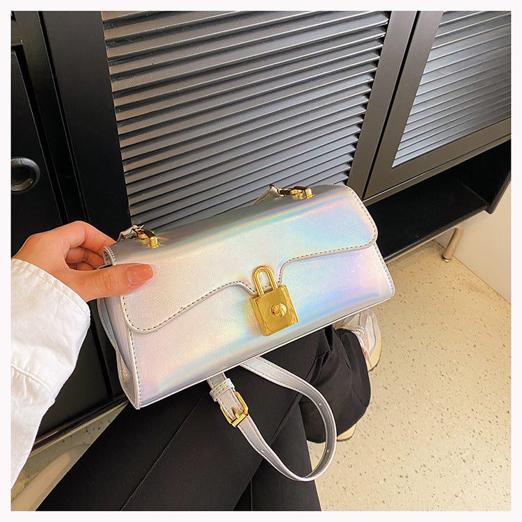 Fashion Baguette Bag New Style Small Shoulder Underarm Bag Simple Texture Crossbody Shining Female Bag