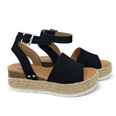 Large Size Summer Muffin Clasp Fish Mouth Sandals Side Empty Hemp Rope Braided Thick Sole Wedge Slippers