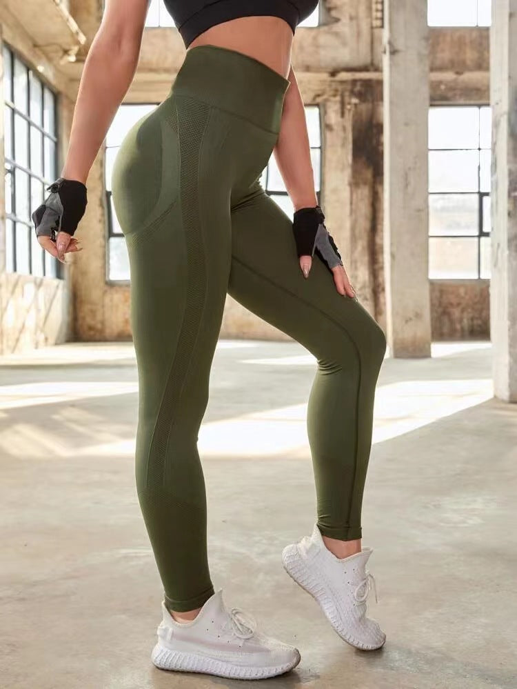 Seamless Dots Peach Butt Yoga Pants Women's High-Waisted Hip Lift Peach Tight Sweatpants