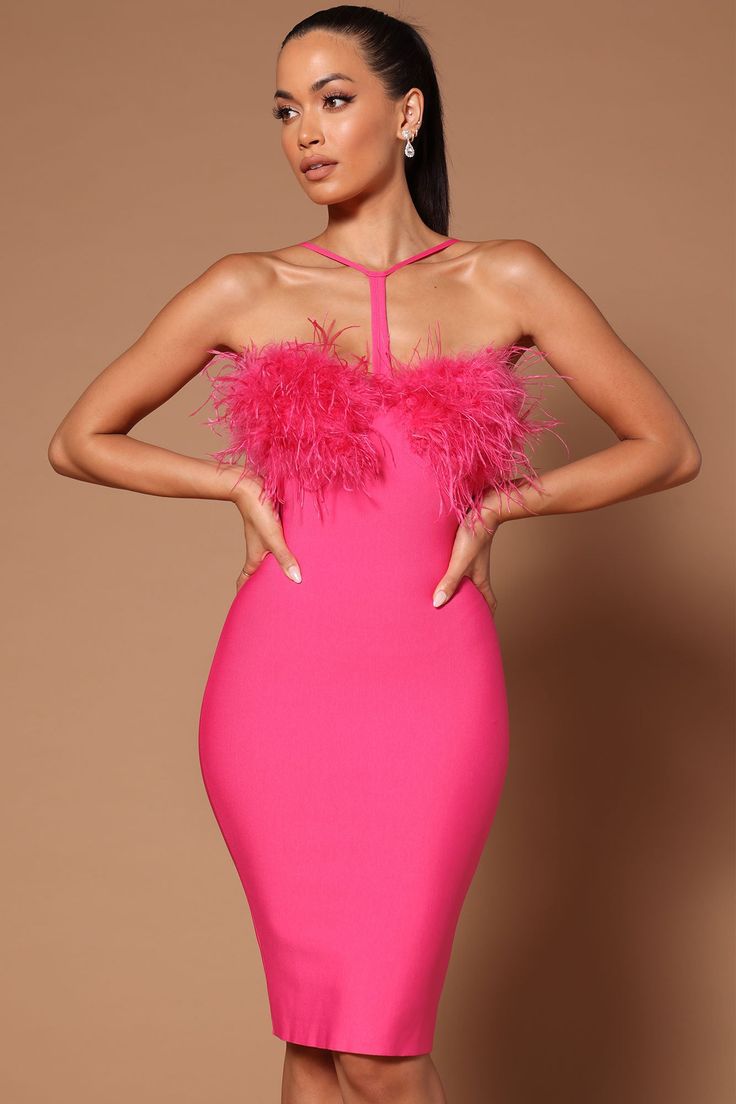 Hot Summer Ostrich Wool Bandage Dress Fashion Halter Party