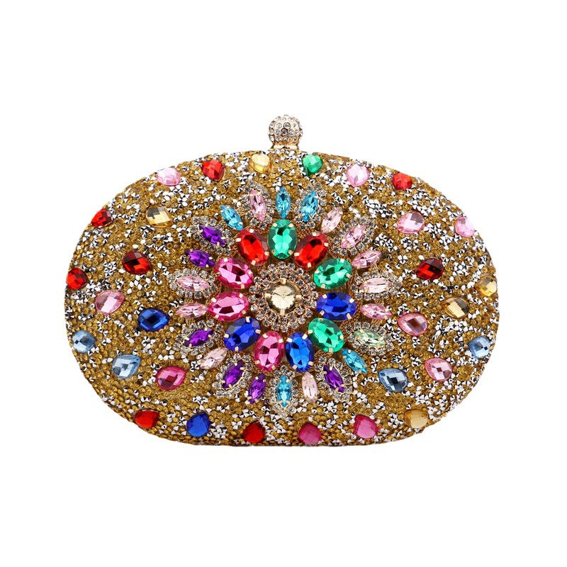 Diamond-Encrusted Bag Dress Diamond-Encrusted Dinner Bag Women's Wedding Cheongsam All-Match Banquet Evening Clutch Bag