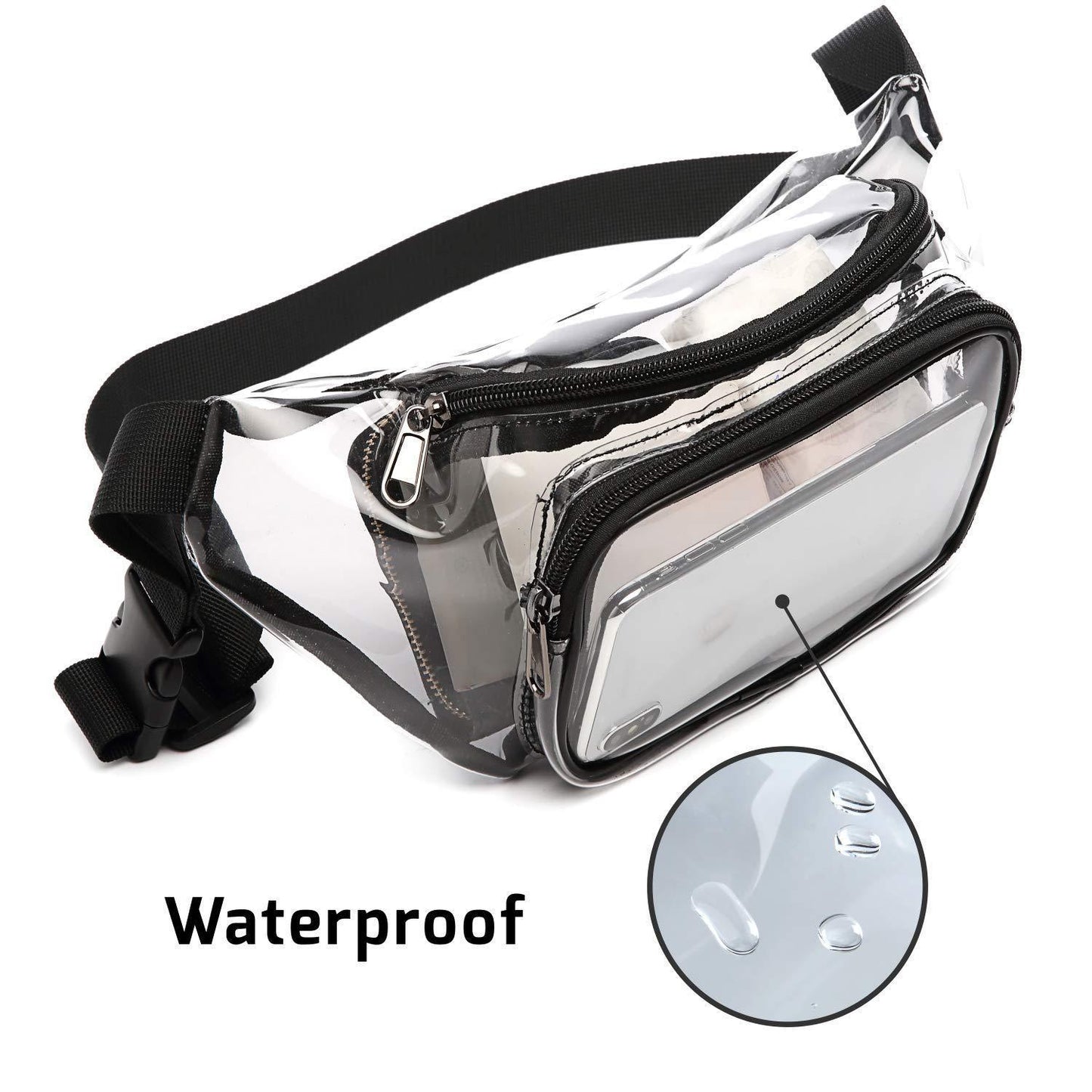 Transparent Pvc Makeup Outer Fashion Fitness Waist Pack Waterproof And Dustproof Leisure Sports Portable Travel Storage Bag