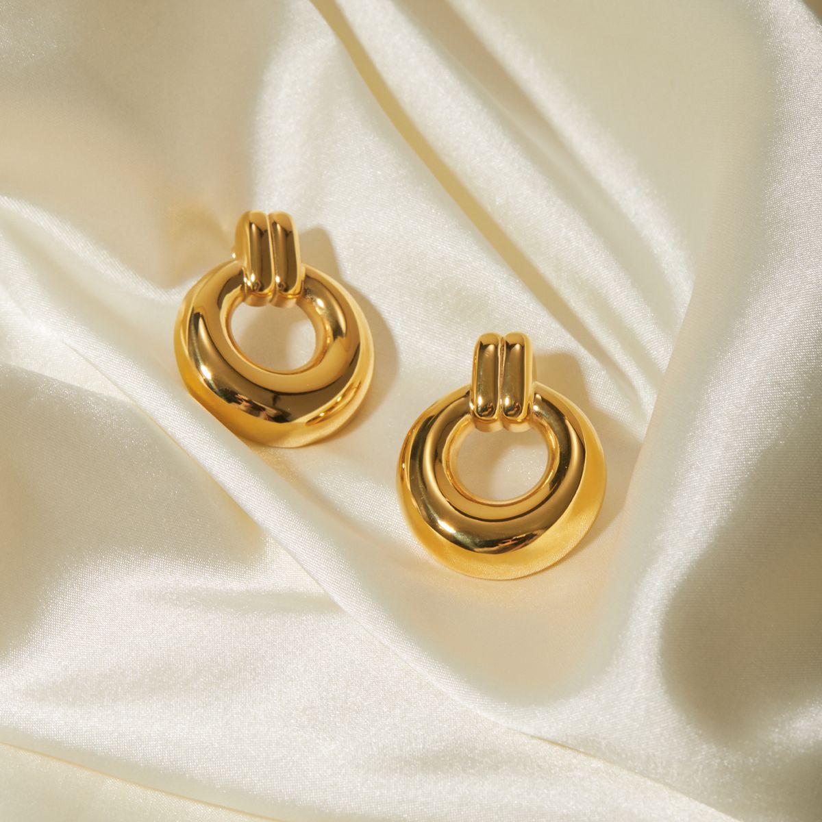 5pcs 18K Gold Stainless Steel Hoop Earrings Do Not Fade All Matching Earrings