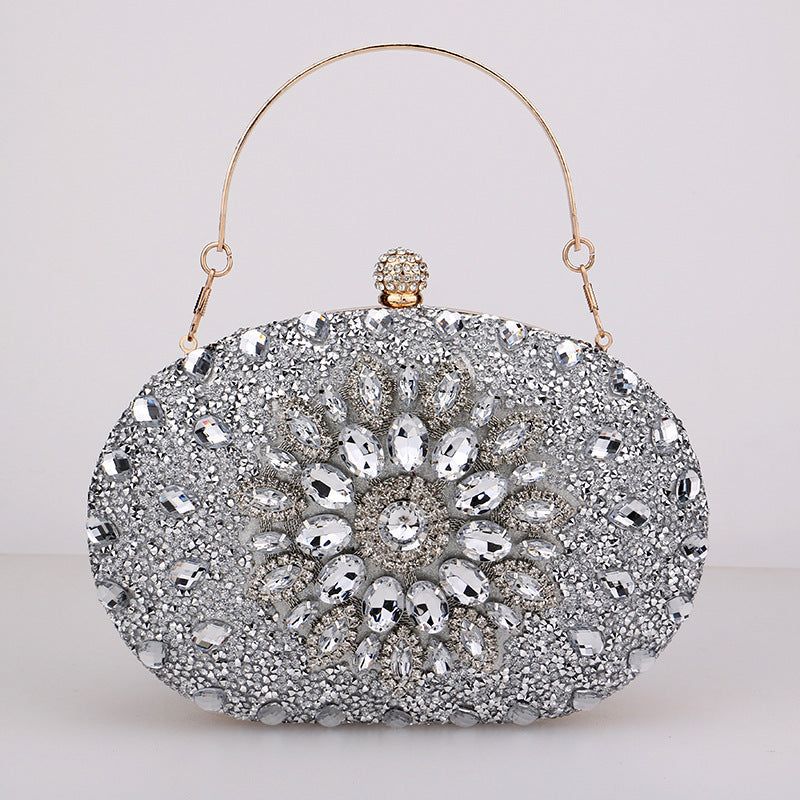 Diamond-Encrusted Bag Dress Diamond-Encrusted Dinner Bag Women's Wedding Cheongsam All-Match Banquet Evening Clutch Bag