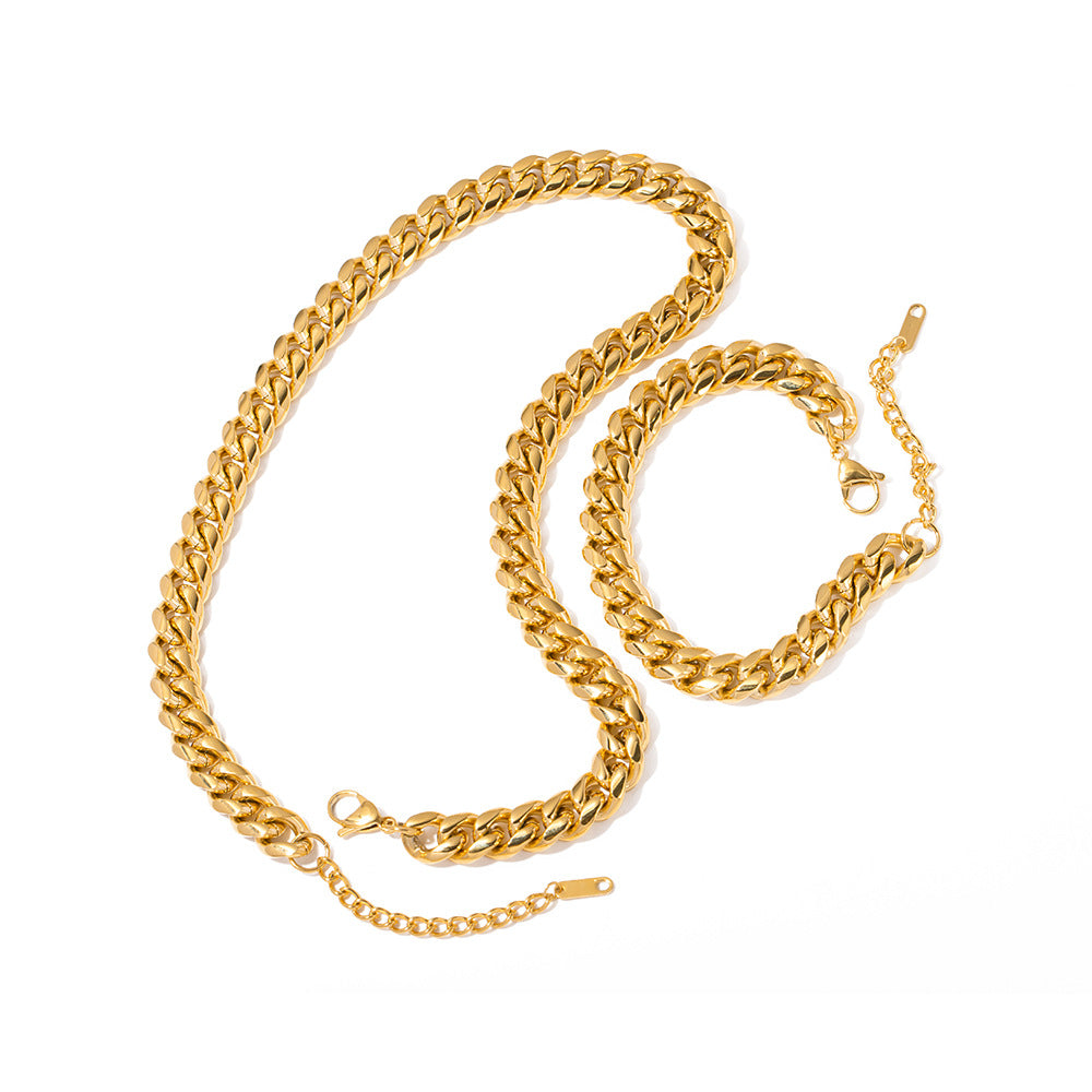 5pcs New Necklace Stainless Steel Temperament Clavicle Chain Light Luxury Small Love Pendant Necklace Bracelet Jewelry