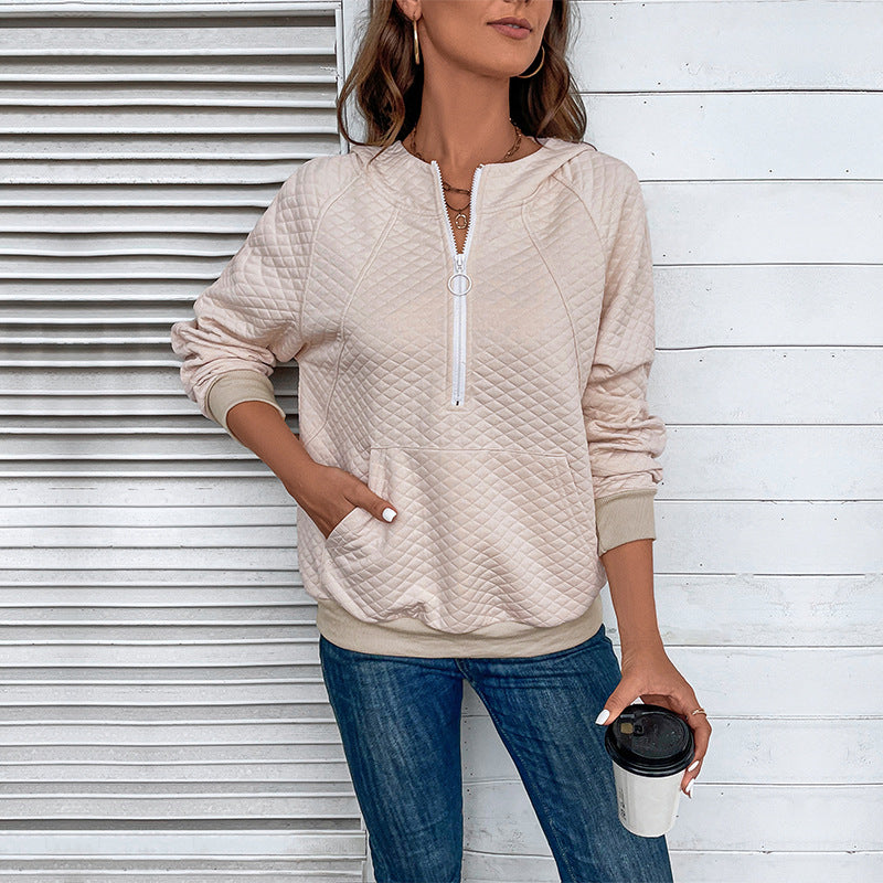 Autumn New Women's Hooded Long Sleeve Solid Color Hoodie