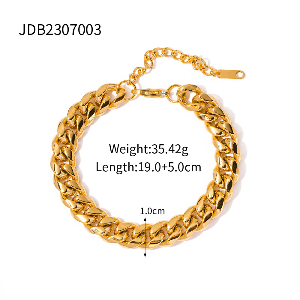 5pcs New Necklace Stainless Steel Temperament Clavicle Chain Light Luxury Small Love Pendant Necklace Bracelet Jewelry