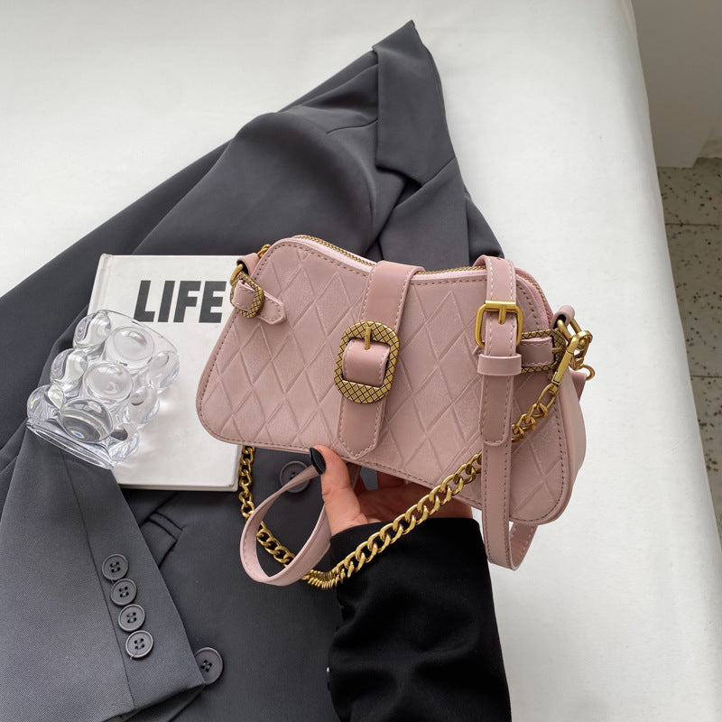 Fashion Fashion Small Handbag Female New Niche All Matching Diamond Lattice Small Square Bag Simple Underarm Bag
