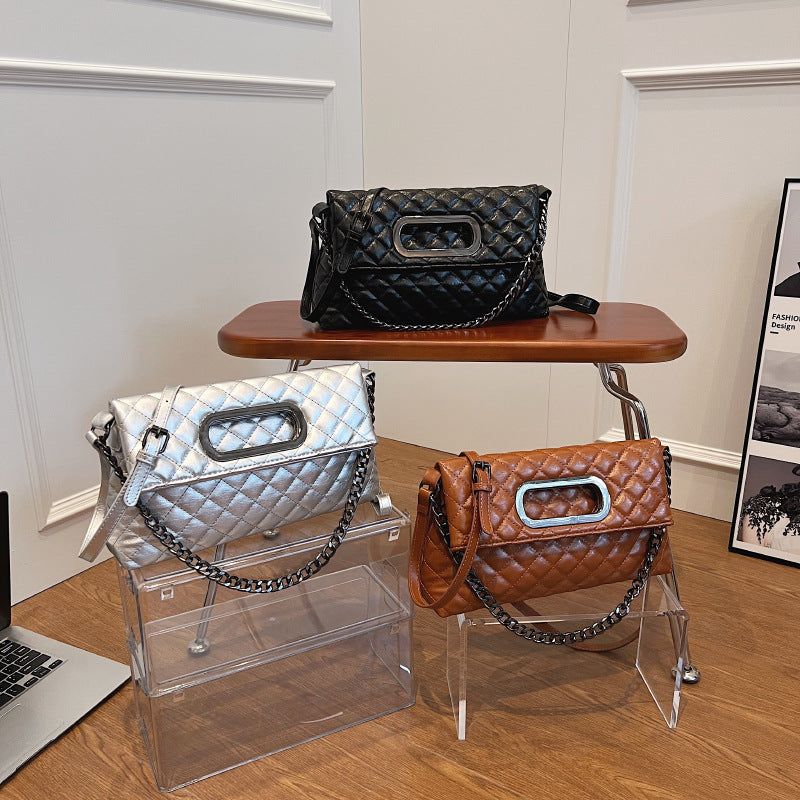 High-Grade Texture Bag Female Autumn And Winter New Fashion Ringer Chain Bag Niche Ladies Single Shoulder Crossbody Bag