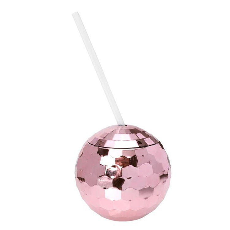 600ML Glitter Ball Cup Round Ball Cup Discoball Plastic Cup Straw Cup Girl Shaped Cup Discoball Cup