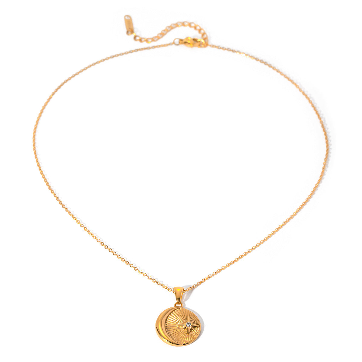 5pcs Niche Design Coin Round Brand Necklace Cold All Match Retro Temperament Personality Sweater Chain Female