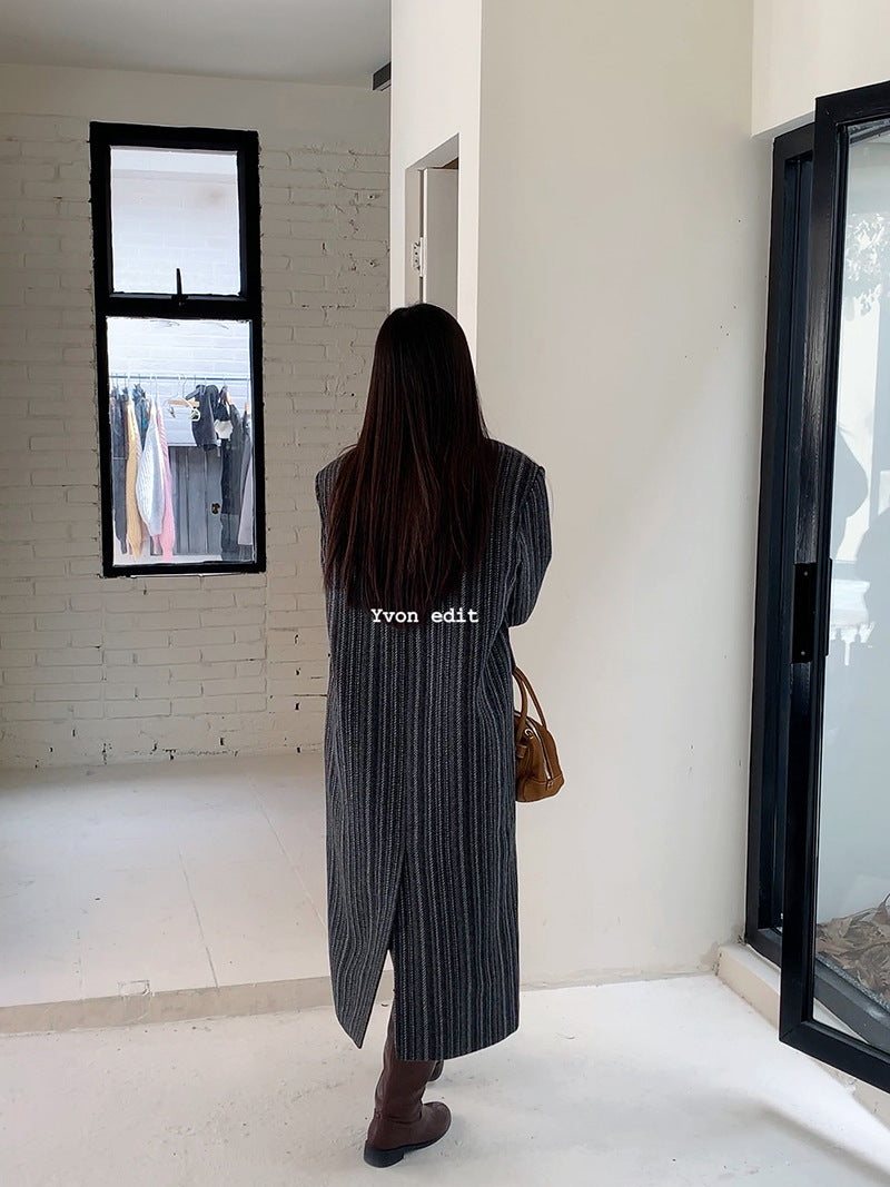 Cotton Thickened Coat Senior Sense Long Trench Coat Female