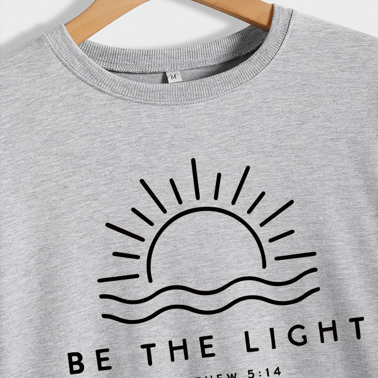 Fun Casual Be The Light Matthew Loose Long-Sleeved Hoodie For Women