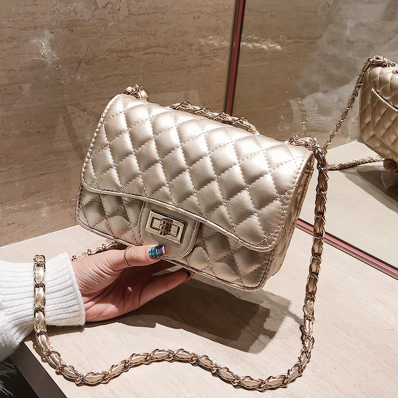 Bag Woman New Fashion Version Ringer Chain Bag Single Shoulder Oblique Cross Bag Female Bag All Match Small Square Bag