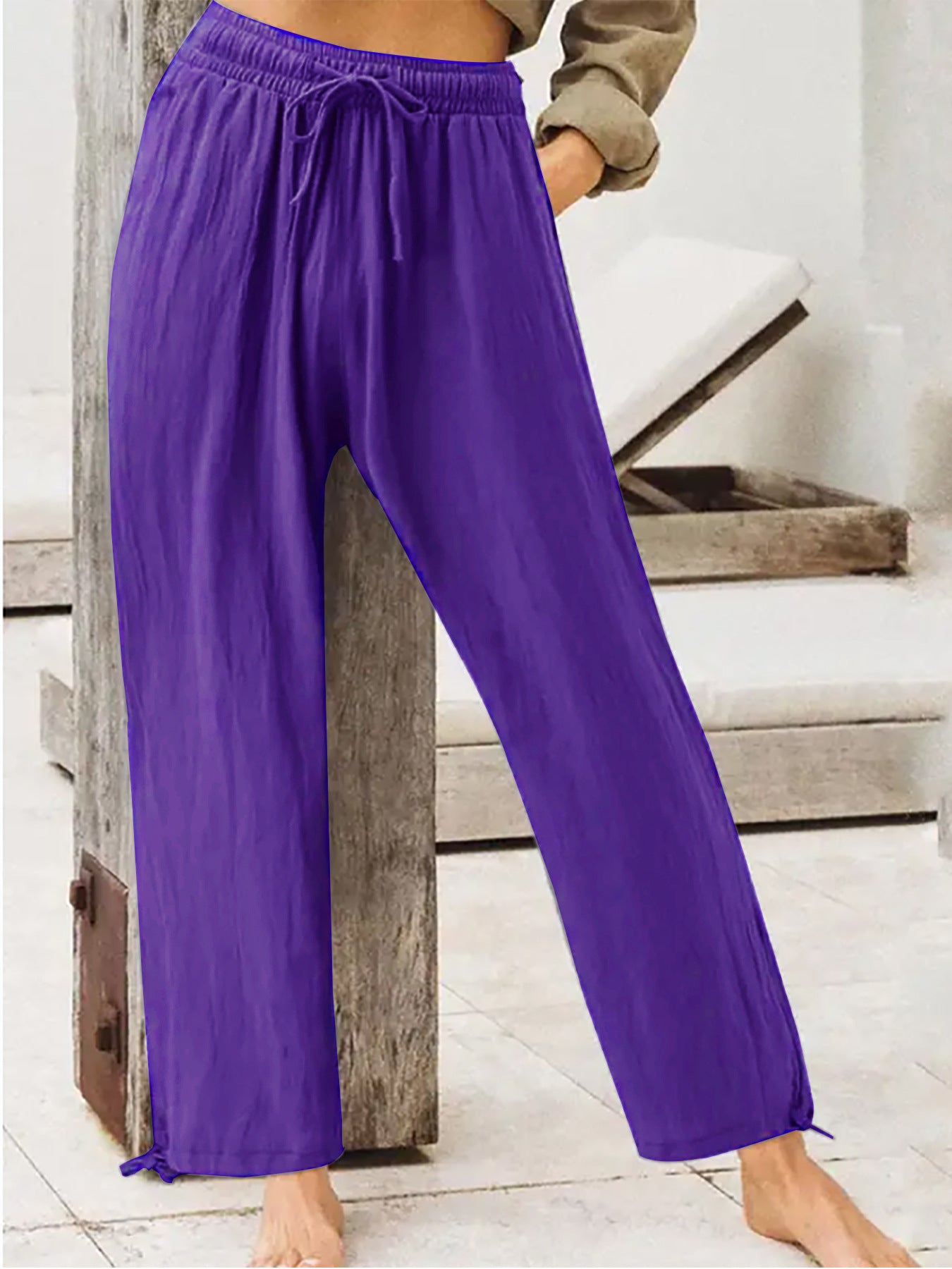 Women's Summer Casual Pants Women's Solid Color Home Pants