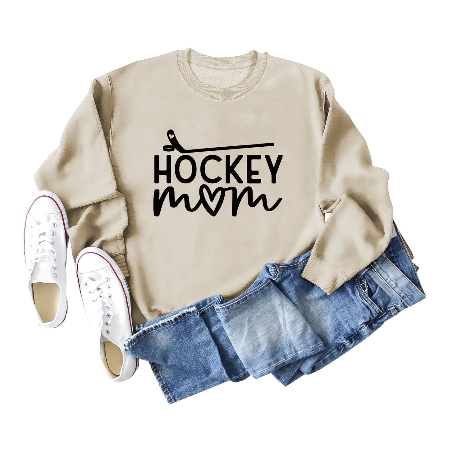 Women's Big Size New Letter Hockey Fall Winter Hoodie Long Sleeves