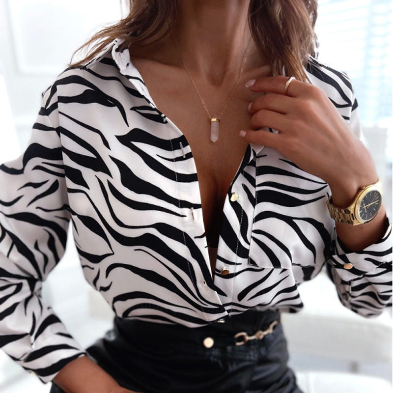 Shirt Conventional Digital Printed Baroque Cardigan Spring And Autumn Temperament Long-Sleeved Shirt Woman