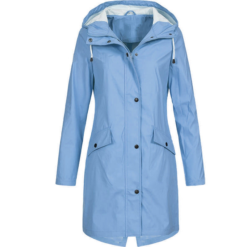Autumn And Winter New Storm Jacket Outdoor Mountaineering Coat In The Long Women'S Trench Coat