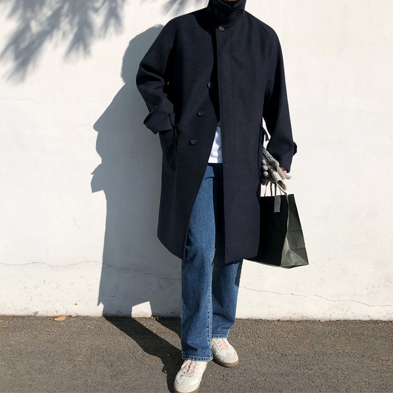 Double-Sided Peacoat Men's Long Autumn And Winter Thickened Coat Woolen Coat