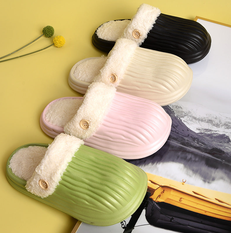 Detachable Cotton Slippers Waterproof Non-Slip Outside Wear Female Eva Winter Step On Shit Feeling Home Indoor Couple Warm Slippers