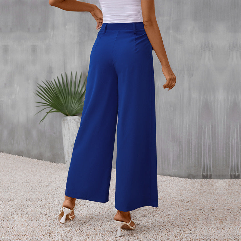 New Autumn New Pants Slimming Blue Wide-Leg Pants
