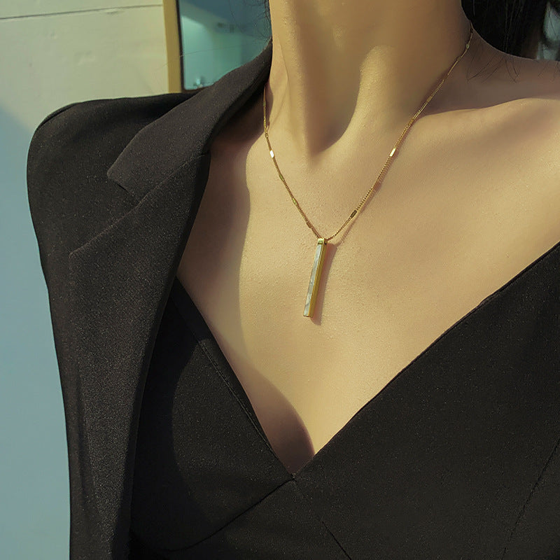5pcs Stainless Steel Necklace 14K Gold Natural Pendant Necklace Chain
