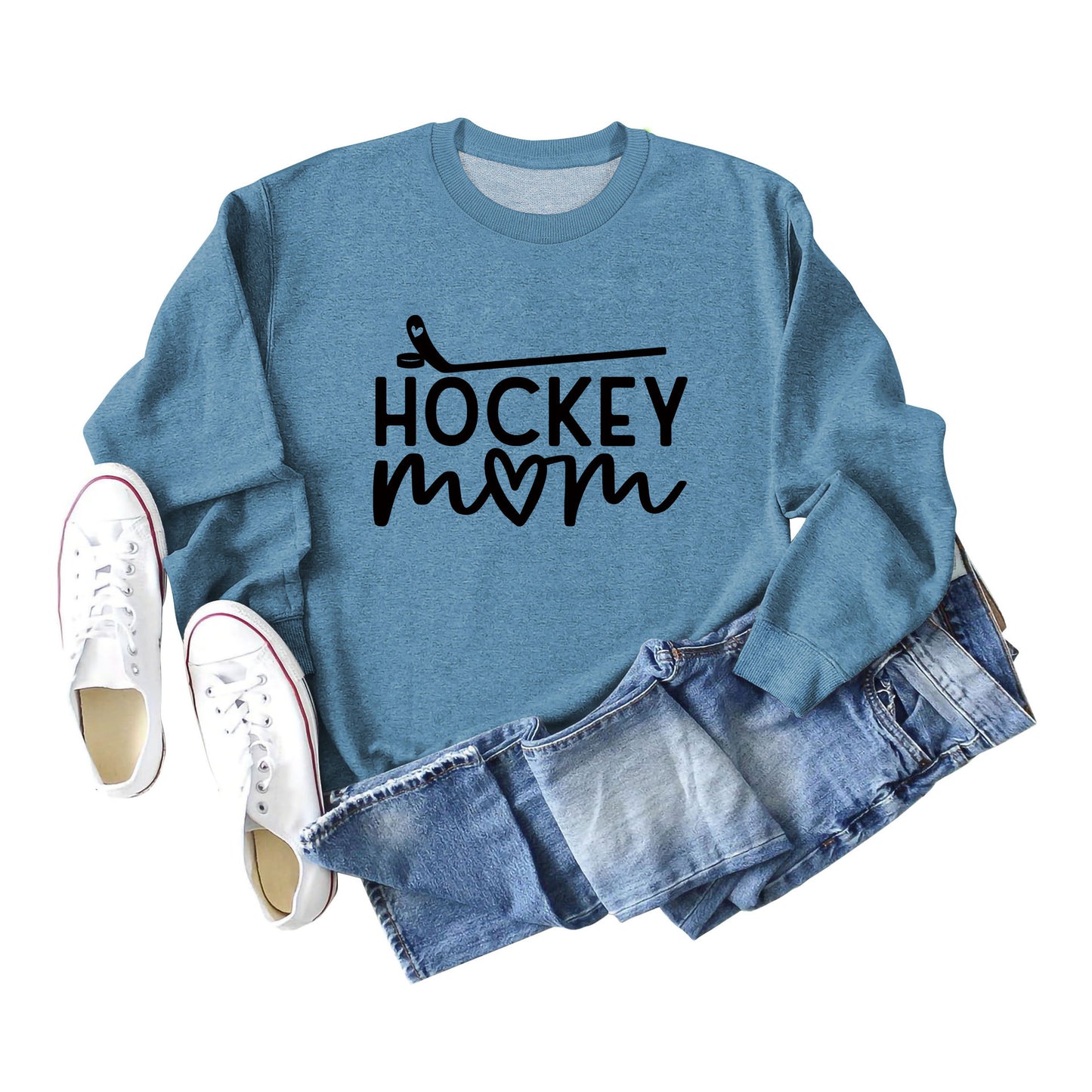 Women's Big Size New Letter Hockey Fall Winter Hoodie Long Sleeves