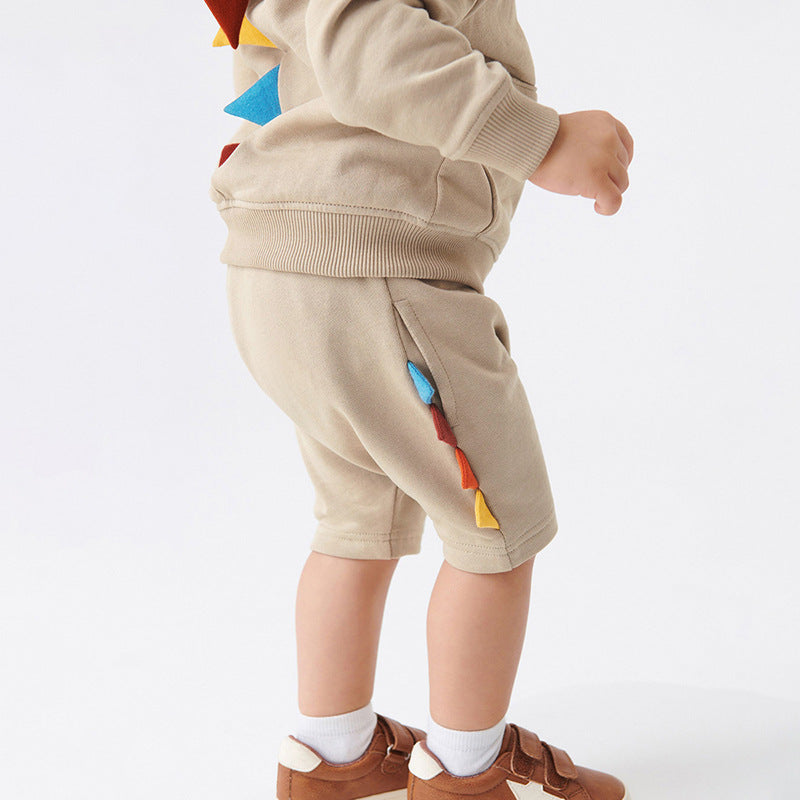 Boys Hoodie Set Fall Long-Sleeved Hooded Jumper Children's Set Pure Cotton Two-Piece