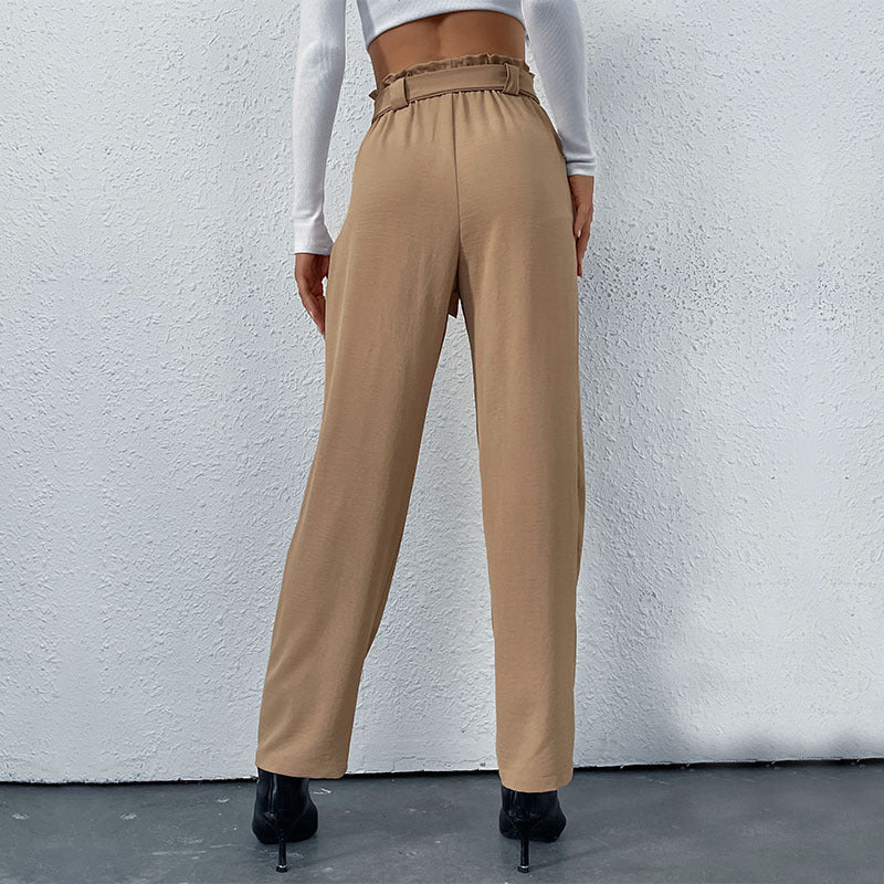 New Spring And Autumn Pants Commuter Style Women's Pants Lace-Up Pants