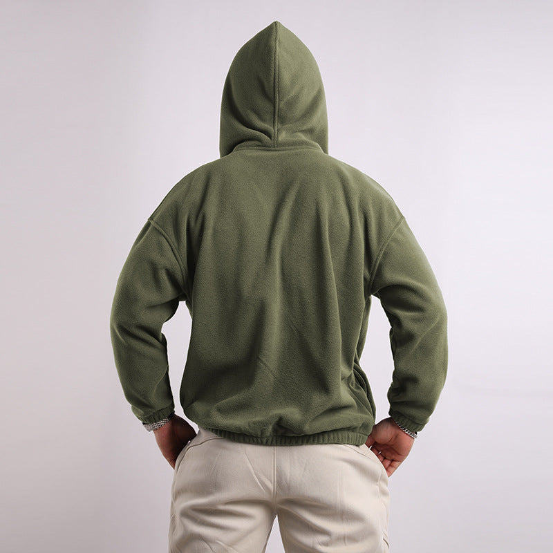 Men's Hoodies Coat Casual Zipper Cardigan Hoodie Solid Color Loose New Autumn and Winter Outdoor Running Training