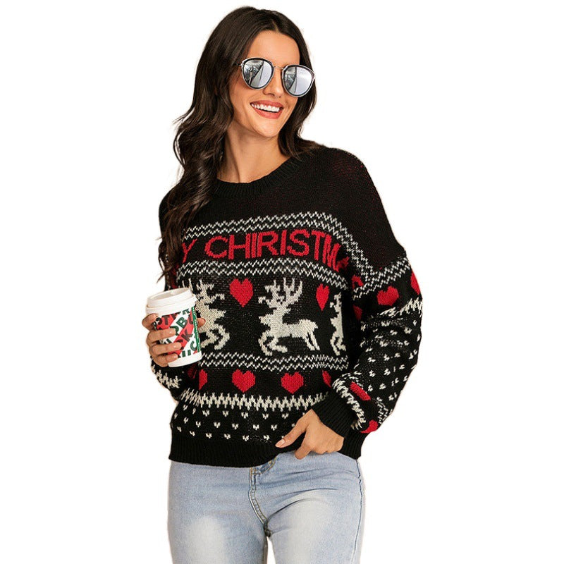 Autumn Round Neck Casual Long-Sleeved Bottom Knit Christmas Sweater