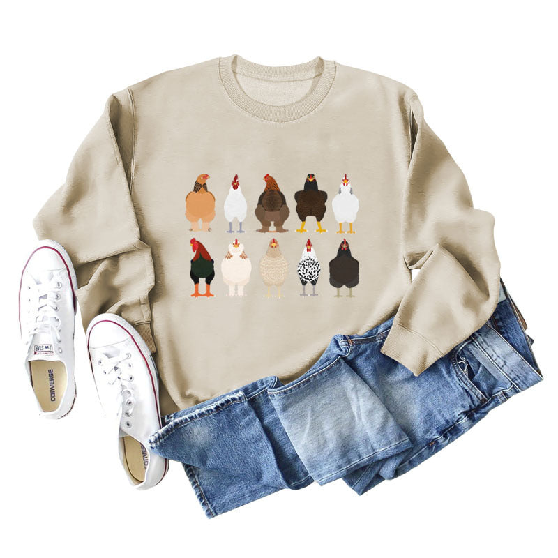 Chicken Print Thanksgiving Fashion Long Sleeve Ebay Plus Size Hoodie