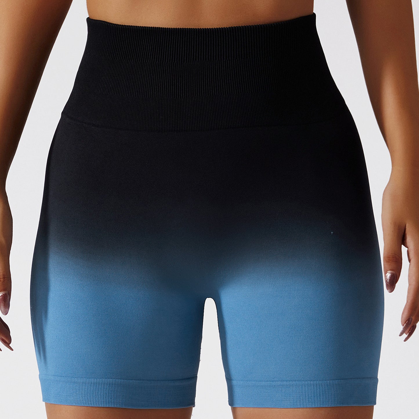 Gradient Seamless Yoga Shorts Breathable Tight Sports Shorts Women's High-Waisted Stretch Hip Lift Fitness Pants
