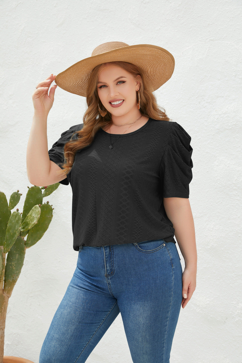 Spring Summer Women's Loose Casual T-Shirt Large Size Women's Round Neck Short Sleeve Commuter Large Size Top