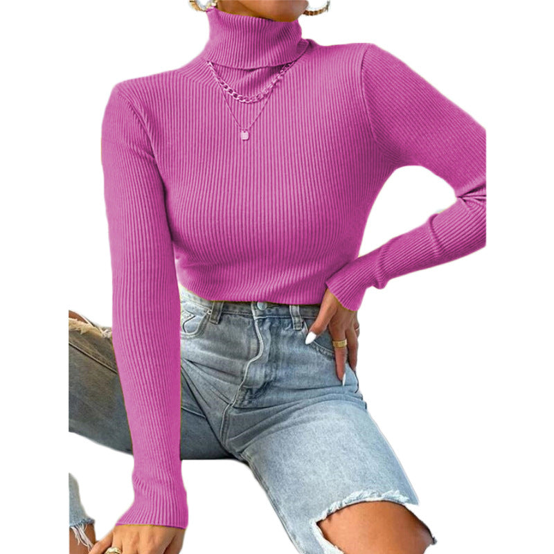 New Women's Turtleneck Sweater Pullover Knitted Top