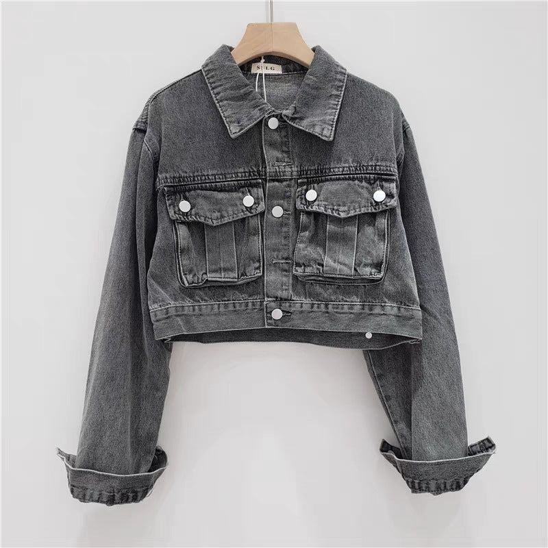 Pink Age-Reducing Denim Coat Female New Version Of Loose Thin Style With Bat Top Tide