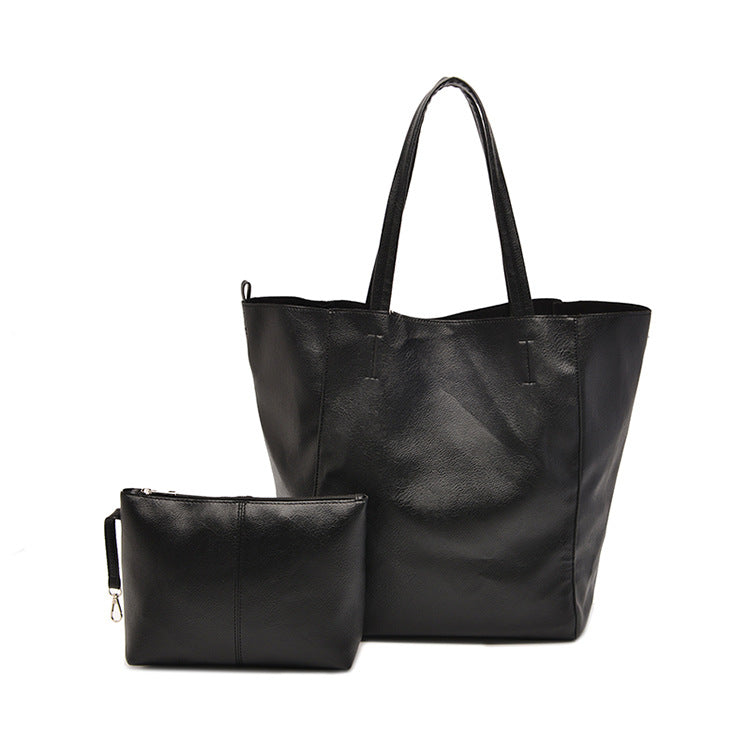 New Big Bag Female Soft Leather Large Capacity Shoulder Tote Bag For Wind Female Bag