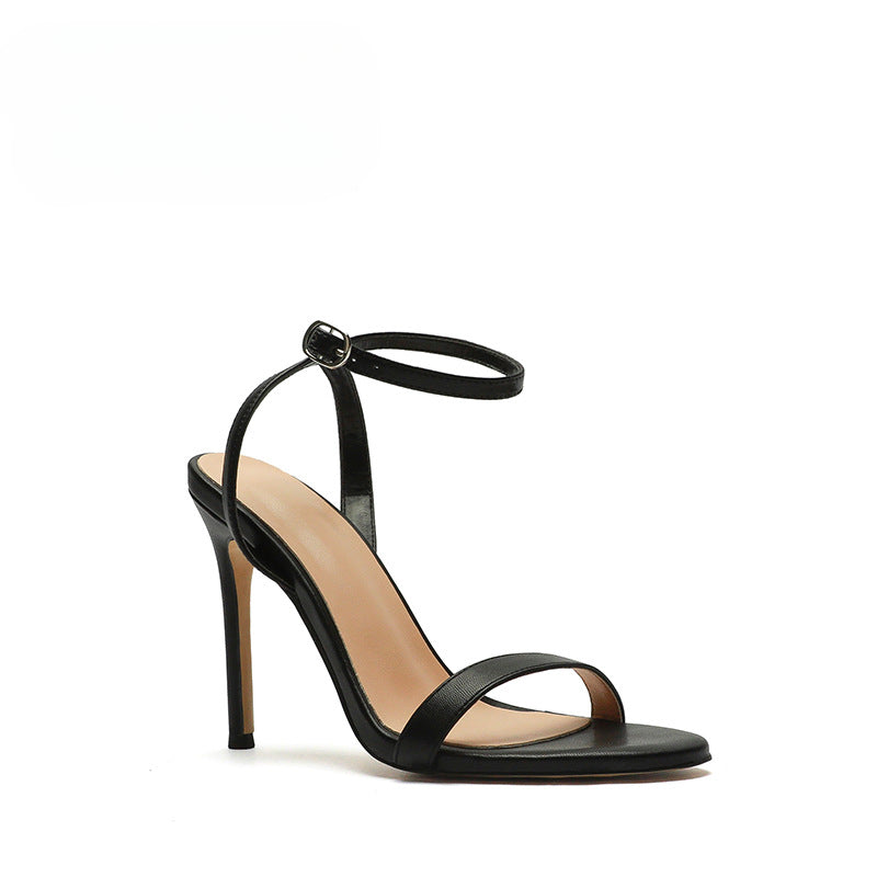 Sexy Ankle Strap Open Toe Thin With 10 Cm Line Strap Sandals For Women
