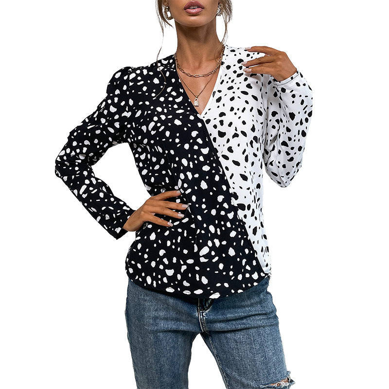 Fashion Women's New Spring New Leopard Print Long-Sleeved Women's Shirt