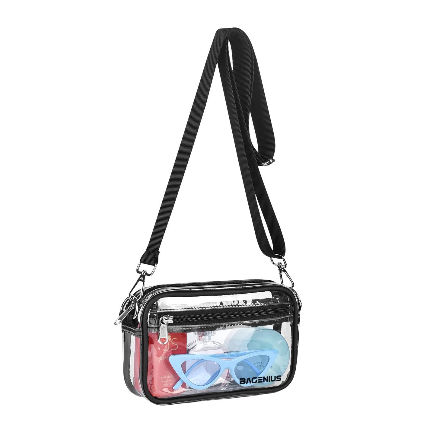 Simple Pvc Transparent Crossbody Bag Outdoor Sports Waterproof Clutch Bag Storage Bag Detachable Shoulder Strap Pu Coin Purse