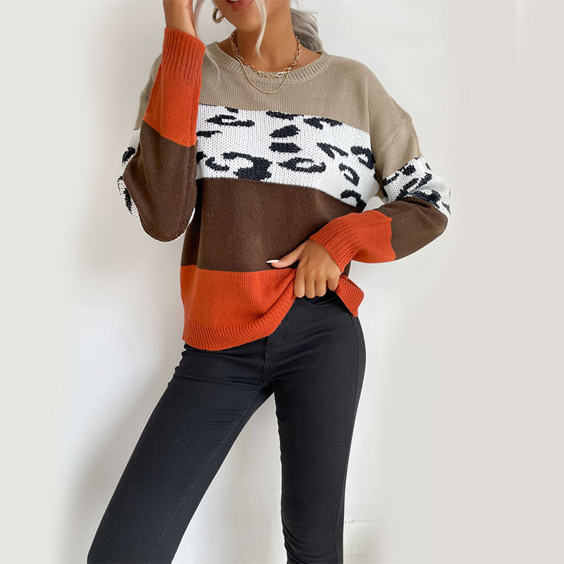 Leopard Print Casual Jacket: Chic Autumn & Winter Long-Sleeved Sweater