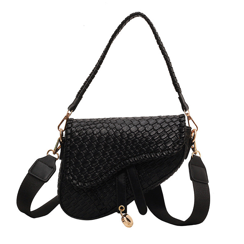 New Large Capacity Fashion Single Shoulder Crossbody Bag in Imitation Woven Fabric