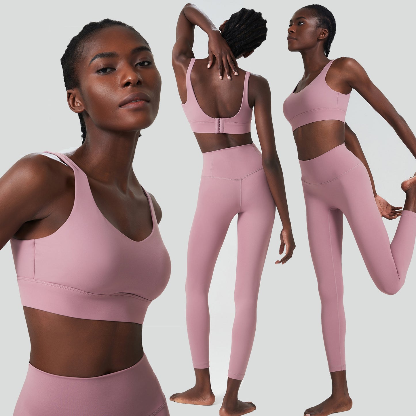Back Killer Series Large Size Laika Yoga Suit Women Sports Fitness Clothes Two-Piece Set