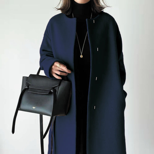 5 Color Loose Coat Female Spring New Light Mature Wind Solid Color Medium Long Coat Top
