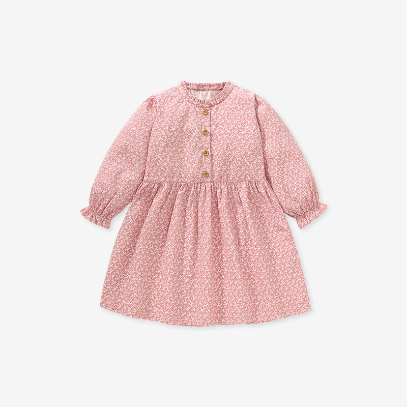 Girls Dress Autumn Children's Skirt New Cotton Long-Sleeved Children's Dress Princess Dress
