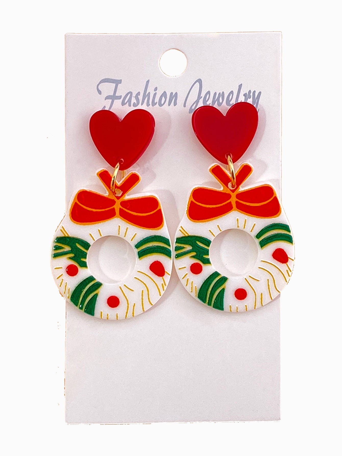 Christmas Earrings Set New Drip Oil Creative Santa Claus Snowman Christmas Tree Earrings 6-Piece Set