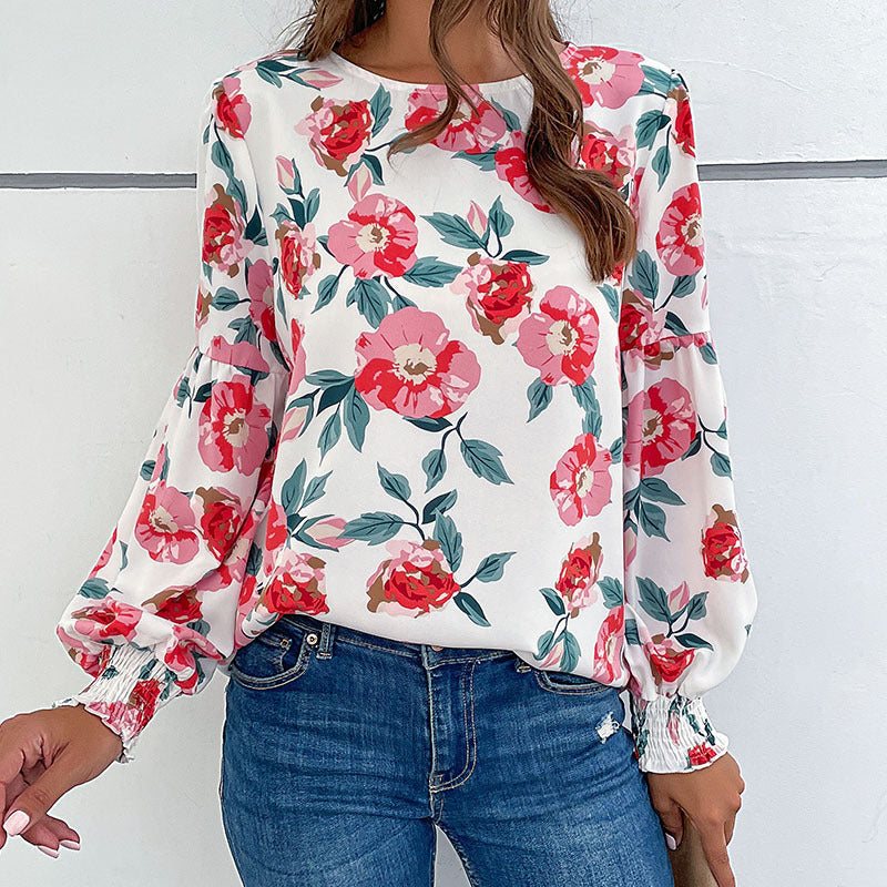 New Autumn Fashion Women's New Long-Sleeved Printed Shirt Women