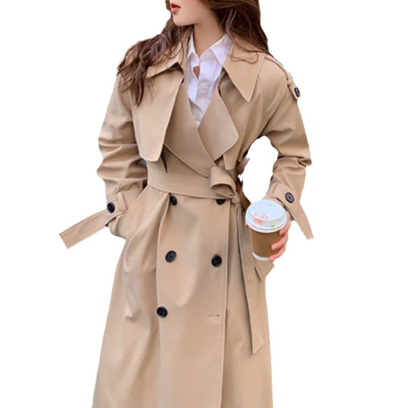 Trench Coat Female Spring And Autumn New Fashion In The Long Small British Style High-Grade Sense Of Temperament Coat