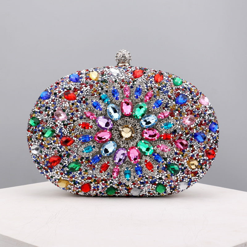 Diamond-Encrusted Bag Dress Diamond-Encrusted Dinner Bag Women's Wedding Cheongsam All-Match Banquet Evening Clutch Bag