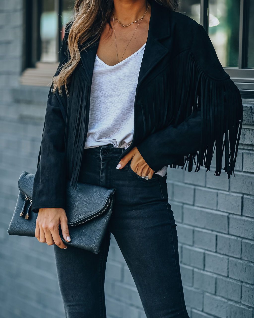 Women's Autumn New Slim-Fit Top Long-Sleeve Printed Fringe Coat Female